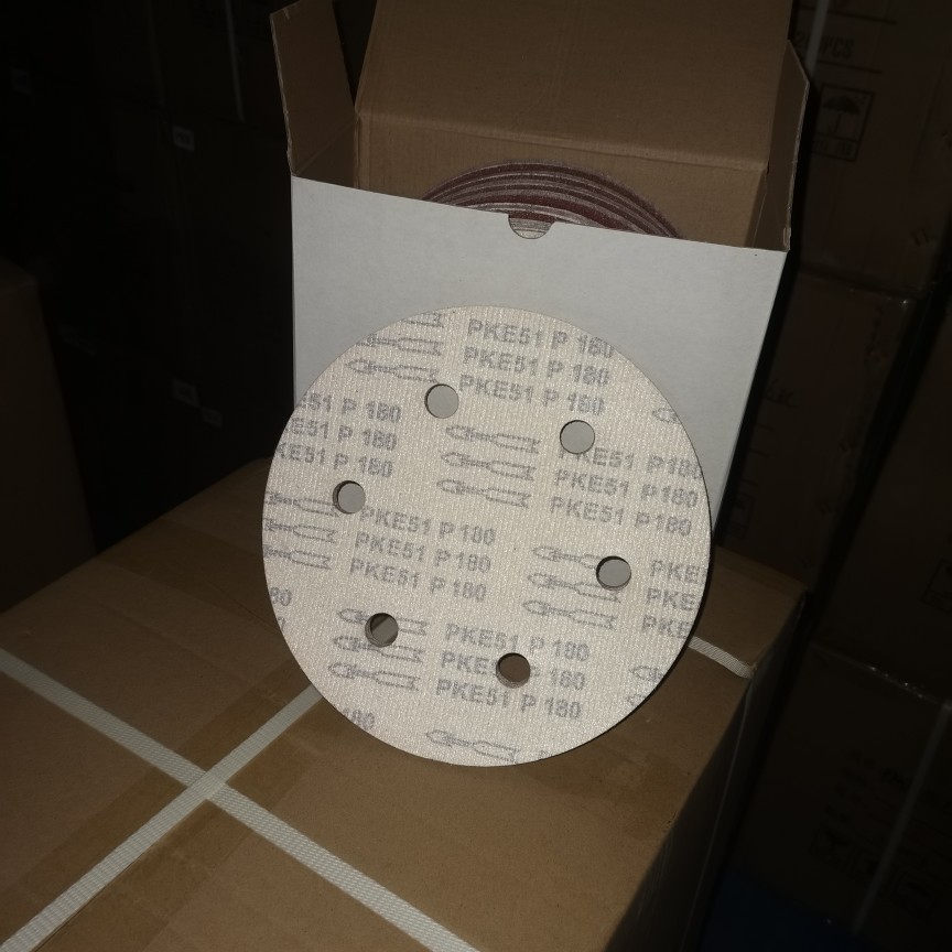 9寸PKE51植绒砂纸片 6孔无孔