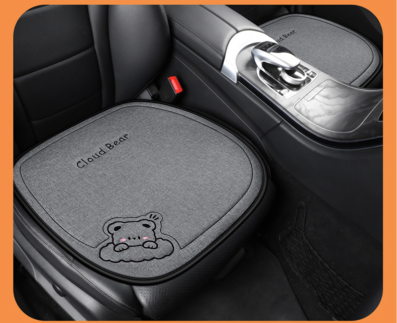 Car Seat Cushion, Suitable for All Seasons, Linen Seat Cushion Three-Piece Set, Rear Single-Piece Cushion, Car Interior Cushion, Wholesale Cross-Border