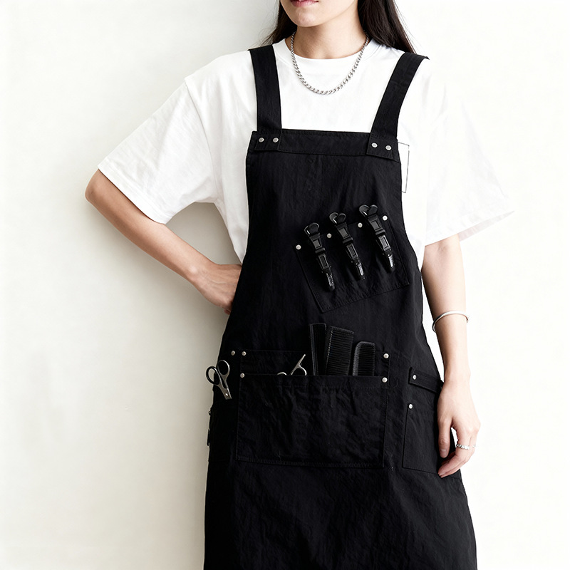 Customized Logo Barber Shop Apron Stylist Multi-Pocket Hairdressing Men's and Women's Barista Home Work Clothes