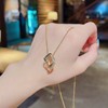 Tide, necklace stainless steel, fashionable pendant, micro incrustation, internet celebrity, Korean style, simple and elegant design