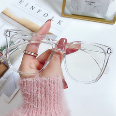 New Arrival D-Shaped Anti-Blue Light Glasses for Women—Instagram & Xiaohongshu Influencer Style, Perfect for Bare-Faced Looks; Trendy Ready-Made Frames for Men with Myopia