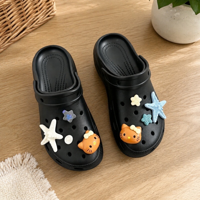 Cute KT Cloud Clog Sandals for Women, Outdoor Slip-On Beach Shoes, Home Slippers, Women's Closed-Toe Slippers