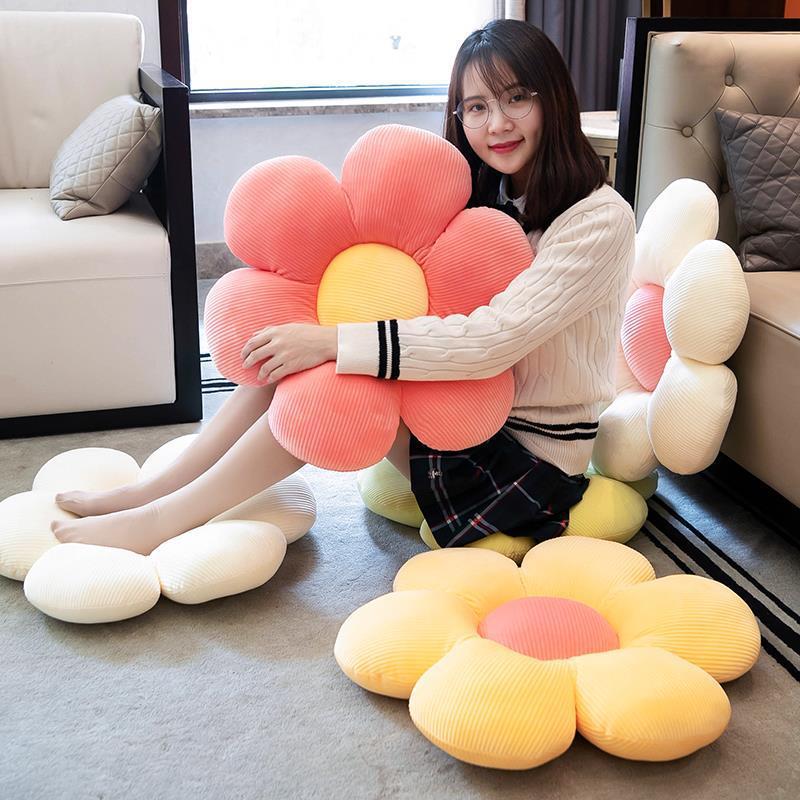 데이지 꽃 베개 쿠션 그물 빨간 봉제 장난감 인형 침대 잠자는 큰 쿠션 귀여운 소녀