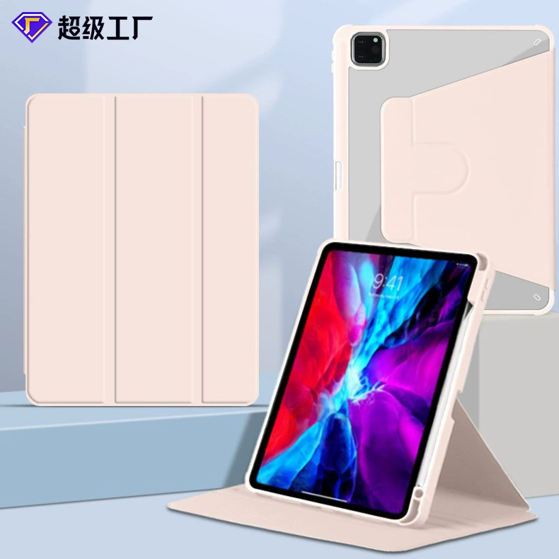 Вращающийся акриловый чехол для iPad 10-го поколения с держателем пера, поворот на 360°, вращающийся кожаный чехол Air4/5Pro 12.9 дюйма