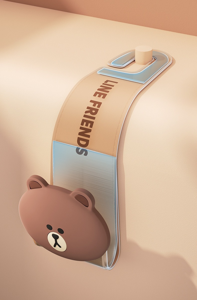 Brown Bear Foldable Car Hook for the Back of the Car Seat, Multifunctional Storage Rack for Car Accessories