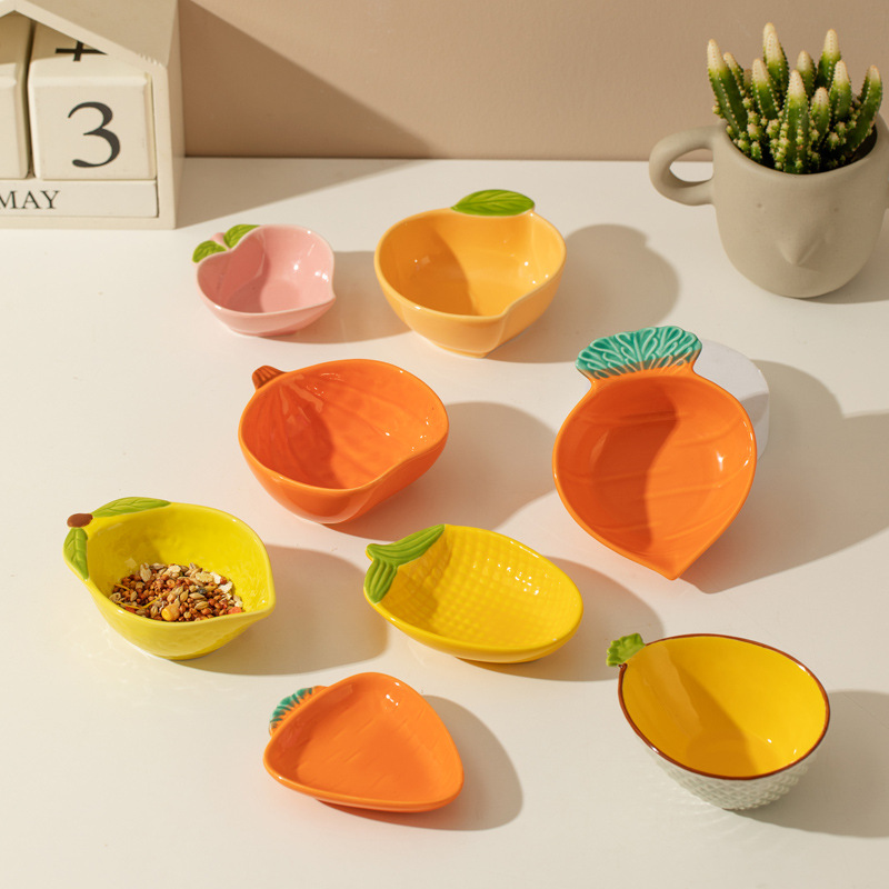 Frutas y verduras de cerámica creativas caseras platos de inmersión condimentos bocadillos de frutas y verduras