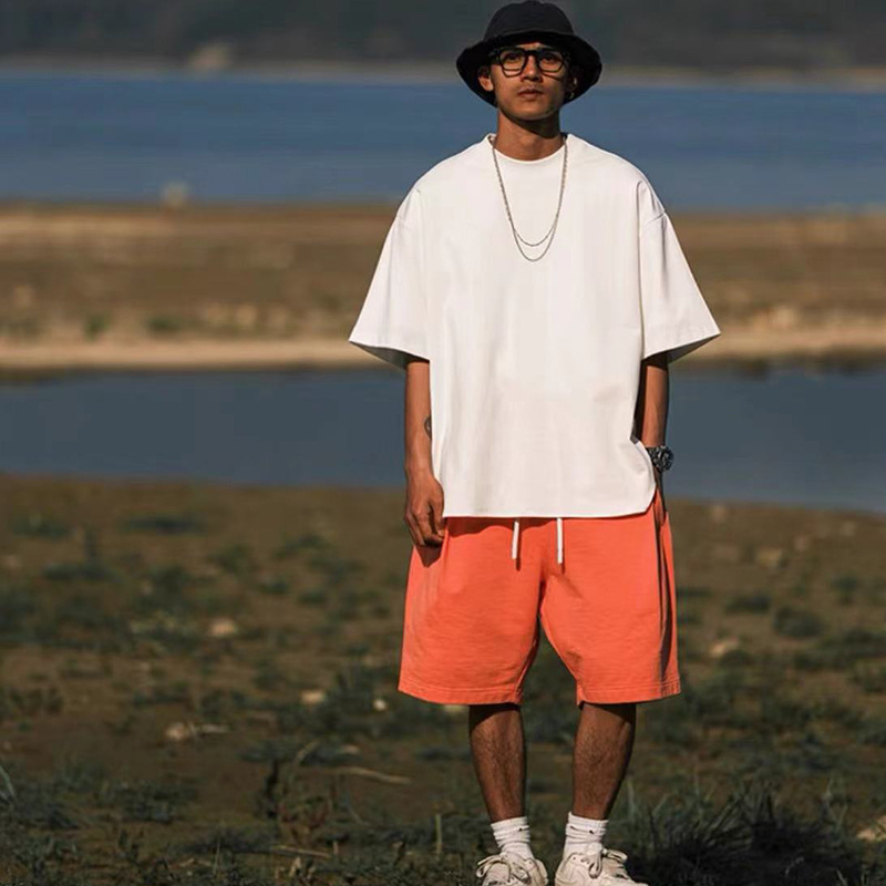 American oversize camiseta de manga corta hombre verano sólido relajado pareja hip-hop vientos de estilo casual blusa