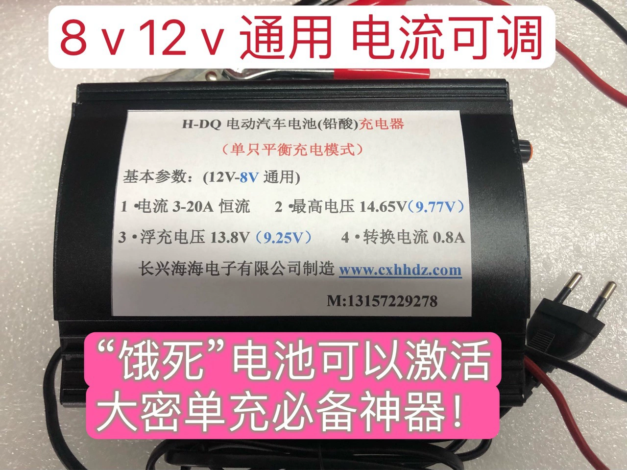 Зарядное устройство свинцово-кислотных аккумуляторов 12v20A, голодный инструмент для активации аккумуляторов