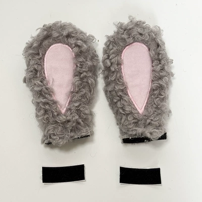 helmet decoration ski helmet ears – Motosiklet dəbilqələri - wool-roll-rabbit-ears-1-pair-gray