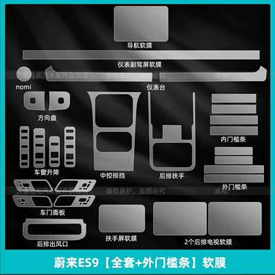 Suitable for 26 Models of: Car interior film - nio-es9-full-set-outer-door-strip-soft-film