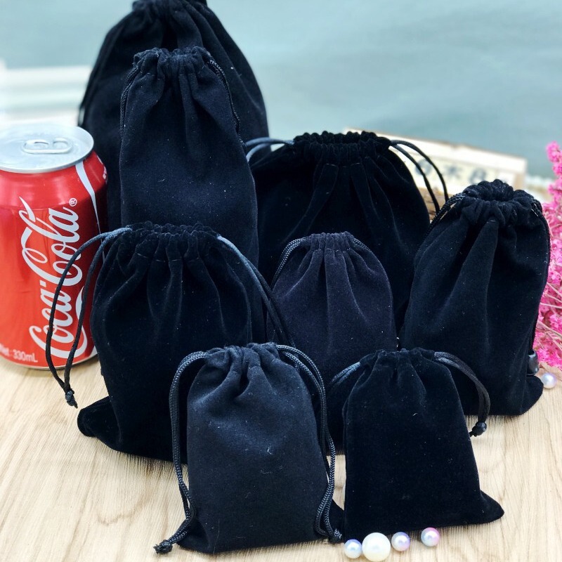 Manufacturer 7 * 9CM drawstring velvet bag 8*10 jewelry bag small bag black mobile phone bag large