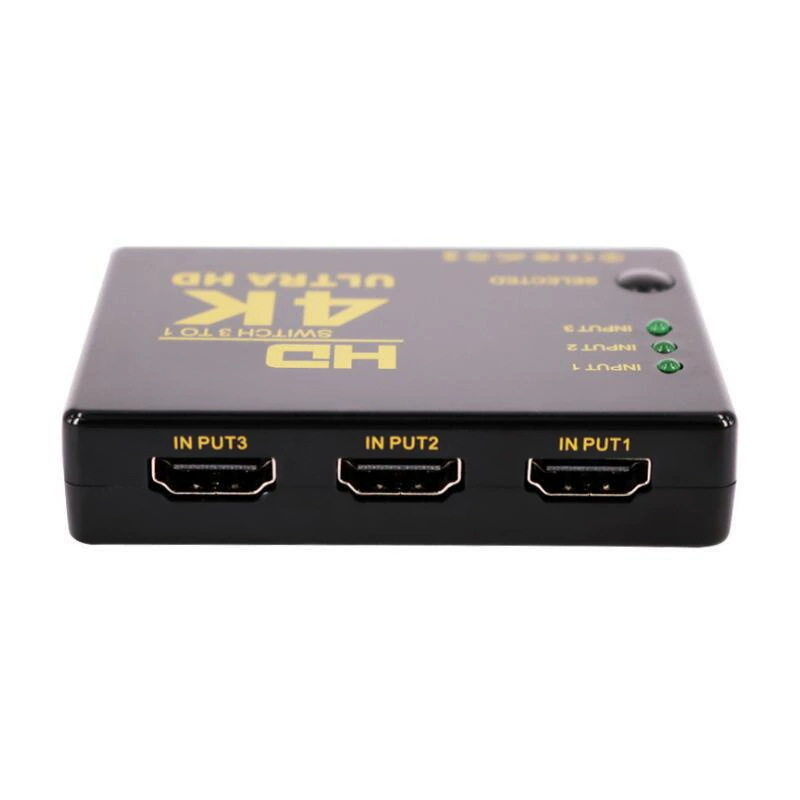 Высокочеткий HDMI переключатель 3-в-1 выход 4K60Hz с ИК-пультом, 3-в-1 HDTV конвертер