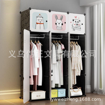 簡易衣櫃簡約現代經濟型收納櫃子布藝鋼架衣櫥塑料組裝雙人儲物櫃