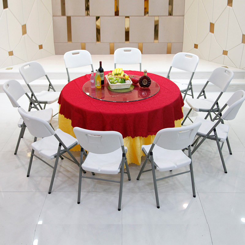 Mesa de comedor plegable mesa redonda fácil de almacenar fuera de la casa de los usuarios de alquiler de casa pequeña combinación de mesa de comedor para 8 personas