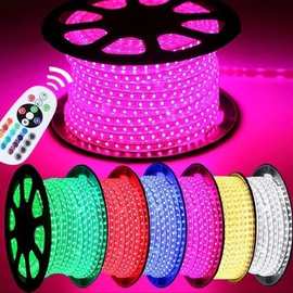 LED灯带5050RGB/3014光带220v2835156霓虹灯扁三线客厅灯贴片LED