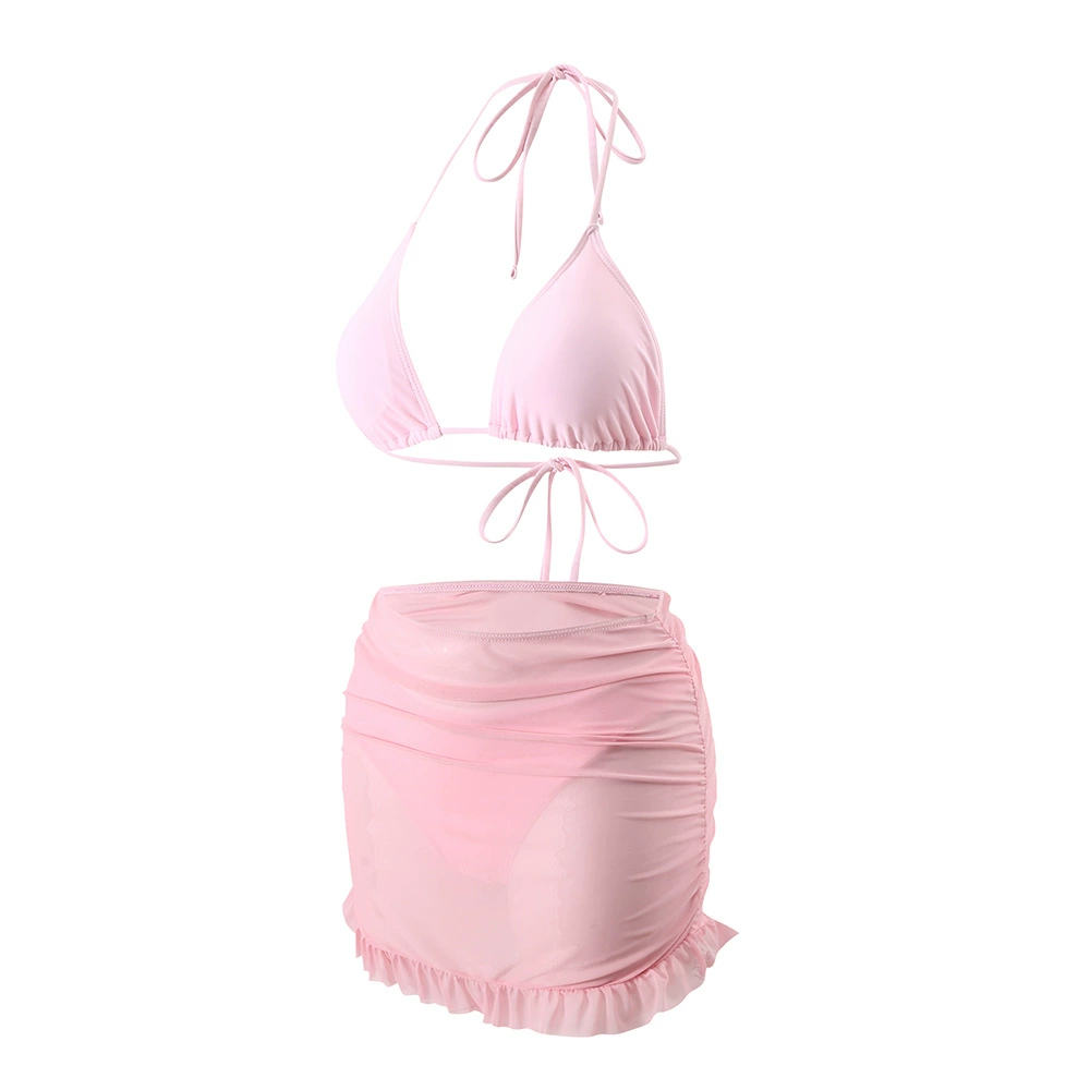 (Cross-border trading), solid swimwear, set, European style, Amazon, 3 piece set
