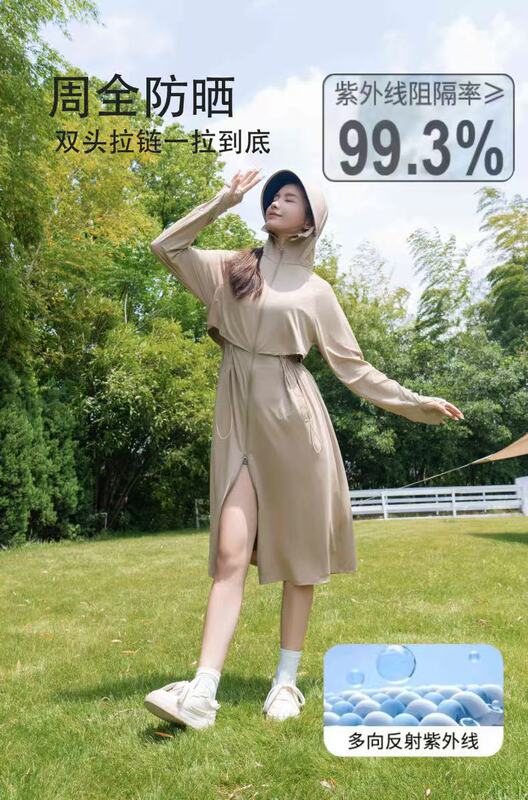 日焼け止め服女性用夏の新作全身長袖紫外線防止アイスシルク日焼け止め服屋外電動自転車ジャケット|undefined