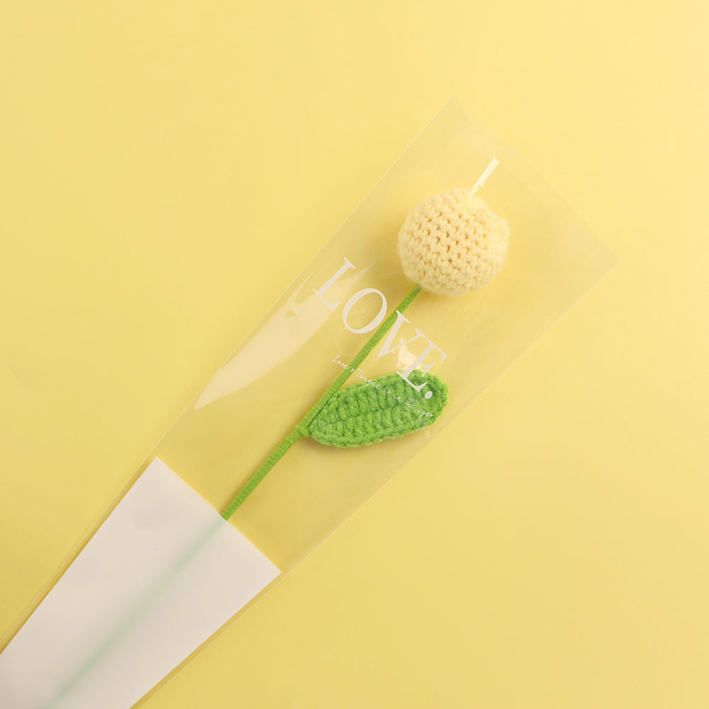 手工钩织仿真花束多彩毛线编织郁金香花枝创意装饰送女友闺蜜礼物|undefined