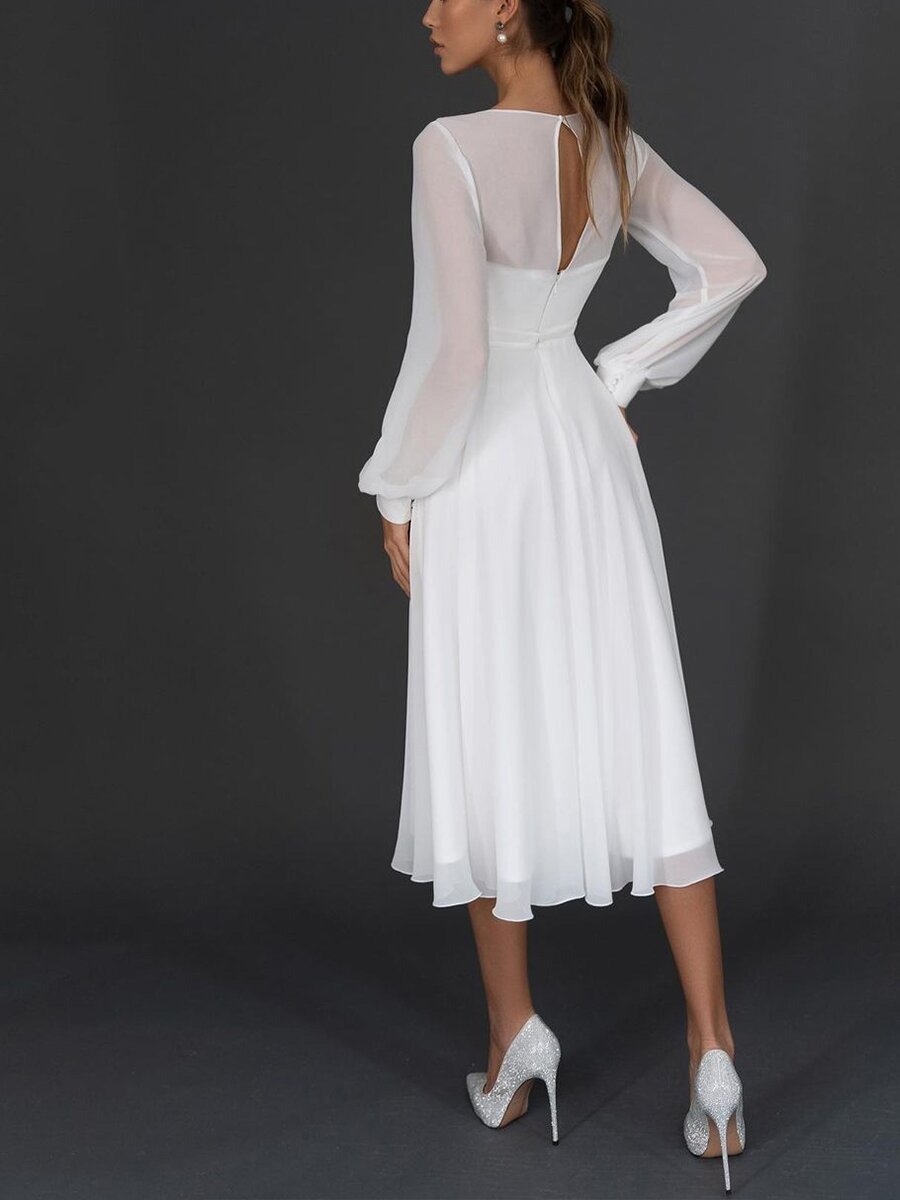 Vestido Largo de Mujer Primavera/Verano 2021, Estilo Europeo y Americano, Vestido de Gasa con Mangas Largas y Corte Evase, Sexy