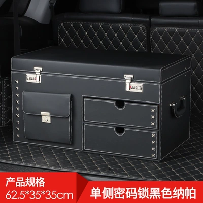 storage box drawer type – Car storage bag/box - extra-large-black-nappa-leather-one-sided-combination-lock-2422