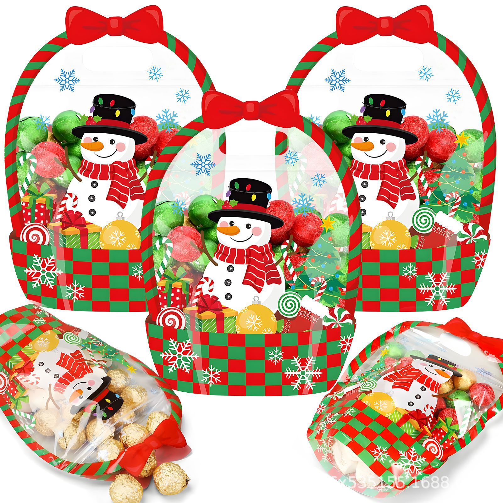 Amazon nuevo producto Favor Bags Transparent Pumpkin Halloween decoración de bolsas de dulces transparentes