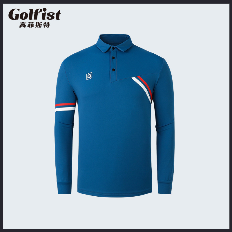 Golfist autumn and winter golf clothing men's long sleeve solid color T-shirt polo shirt warm golf ball clothing wholesale