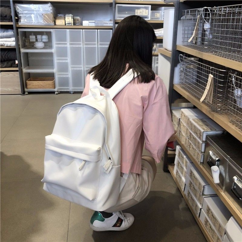 学生シンプルな無地バックパック高校生スクールバッグ女子学生韓国語バージョンシンプルな多用途旅行バックパック|undefined