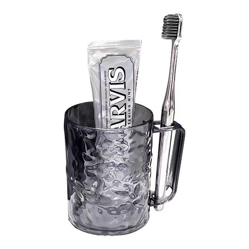 Toothbrush cup glacier water ripple toothbrushing and brushing cup, light luxury home use transparent couple high-quality and beauty children's toothbrush cup