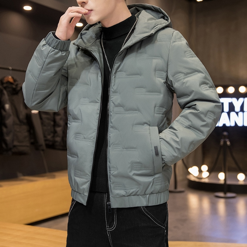 Winter 2022 New Style Cotton-padded Clothes Men's Hooded Cotton-padded Jacket Plus Velvet Thickened Fashionable Brand Down Cotton-padded Coat Youth Winter Coat