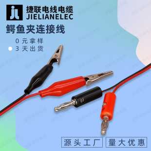 2A小號鱷魚夾電源線 一拖二測試線 紅黑護套小電瓶鱷魚夾連接線