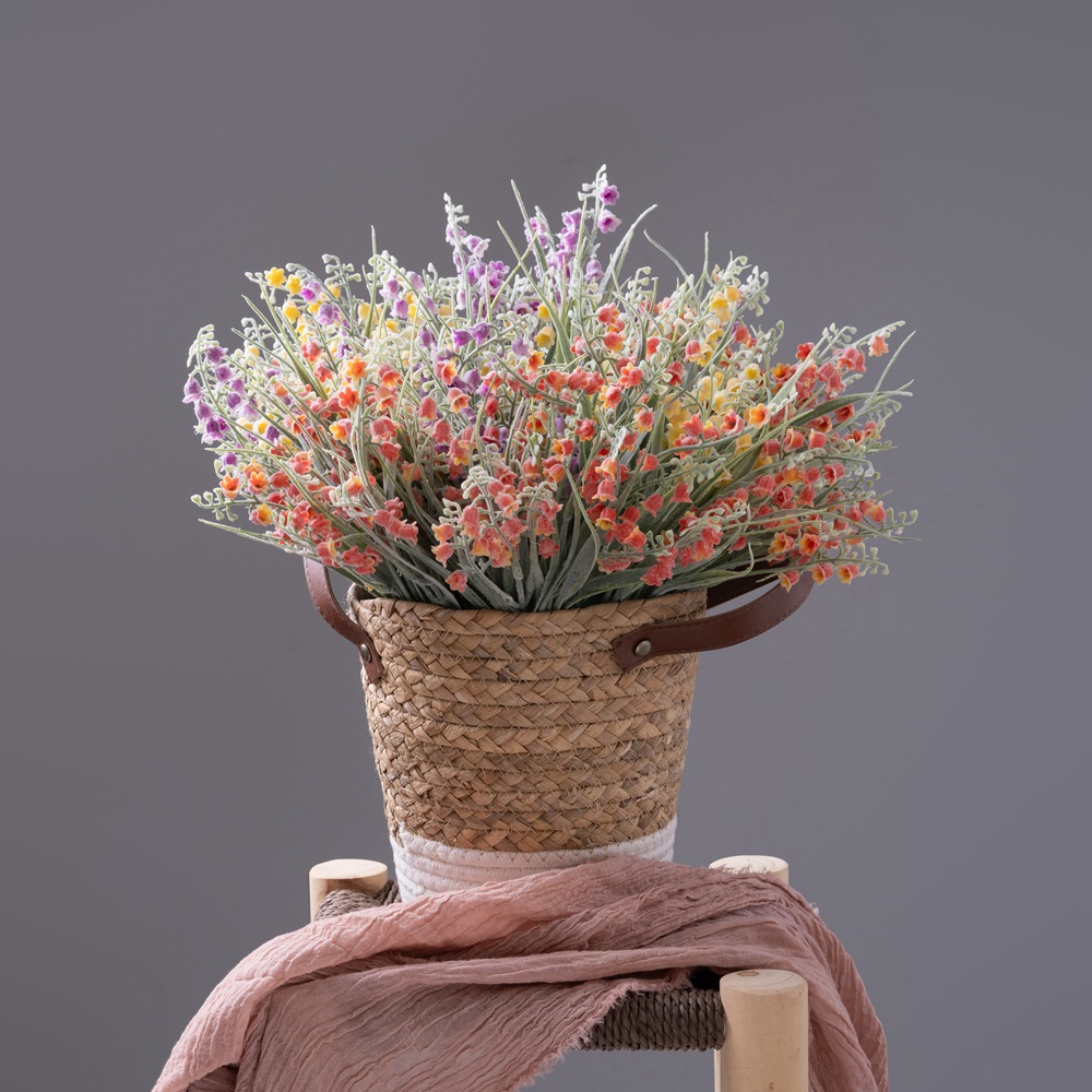 廠家 配草小吊鐘小清新外貿仿真花批發田園婚慶家居裝飾GF16107B