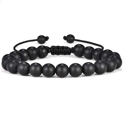 Bracelet GOLBALJEW woven aromatherapy tiger eye, 8 mm beads, adjustable 18.5 cm