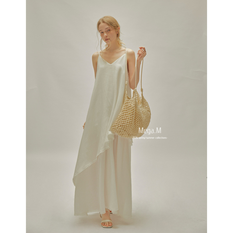 Margaret Dream Tassel Design Strap Dress for Women 2026 Guangzhou Shisanxing New Style Patchwork Sleeveless Dress
