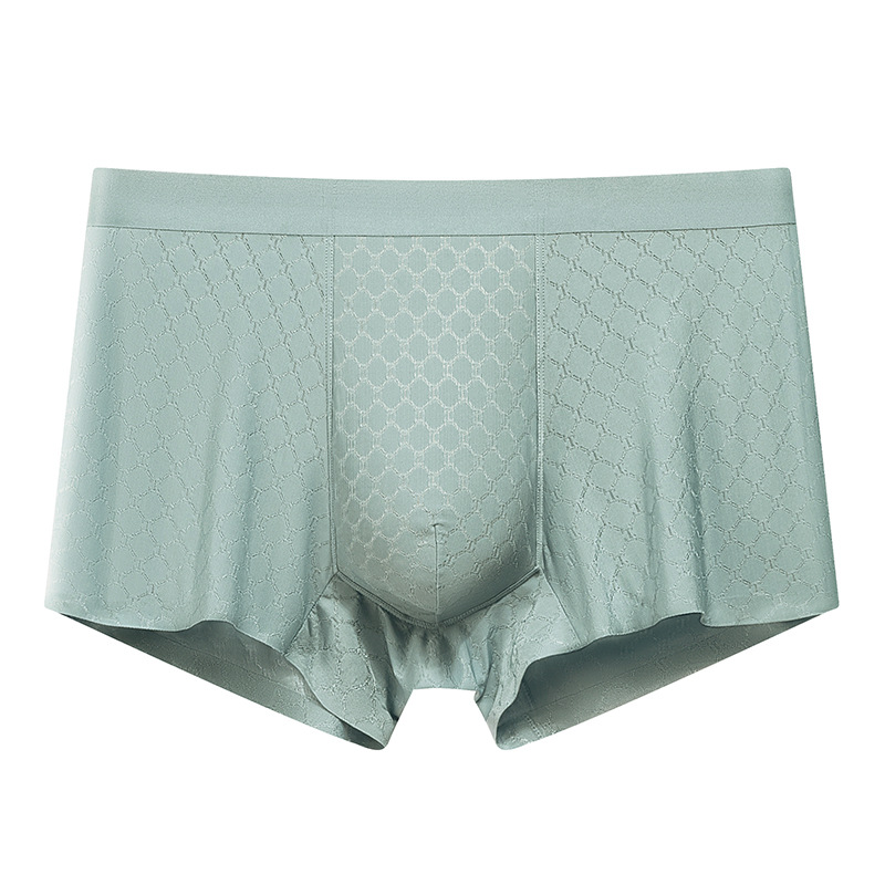 Pantalones interiores de hombre, pantalones de hielo de hombre, una pieza de cuatro pantalones sin marcas, pantalones deportivos antibacterianos delgados de verano.