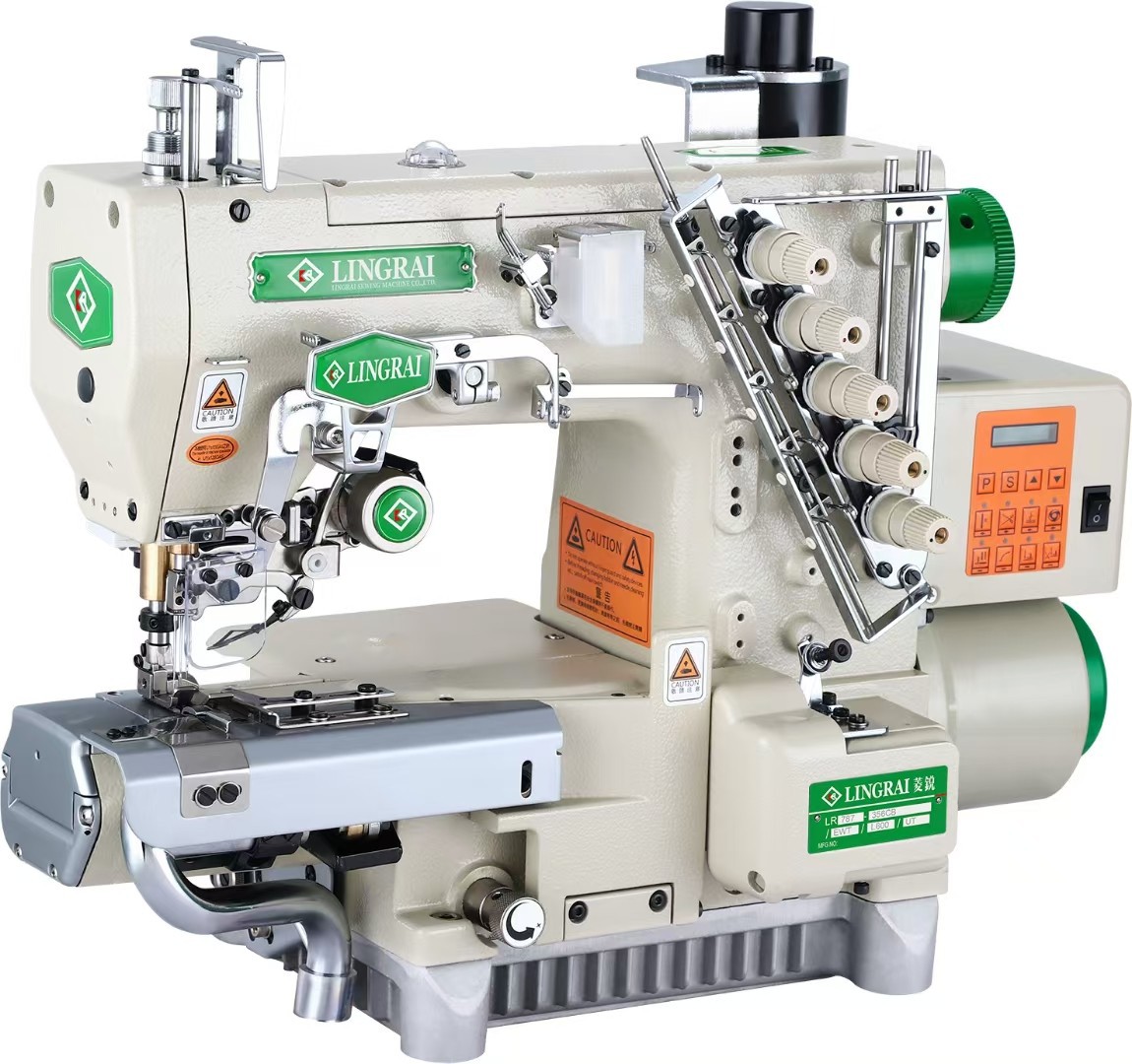 横筒式绷缝机电脑自动剪线三针五线带左切刀绷缝纫机 下摆冚车