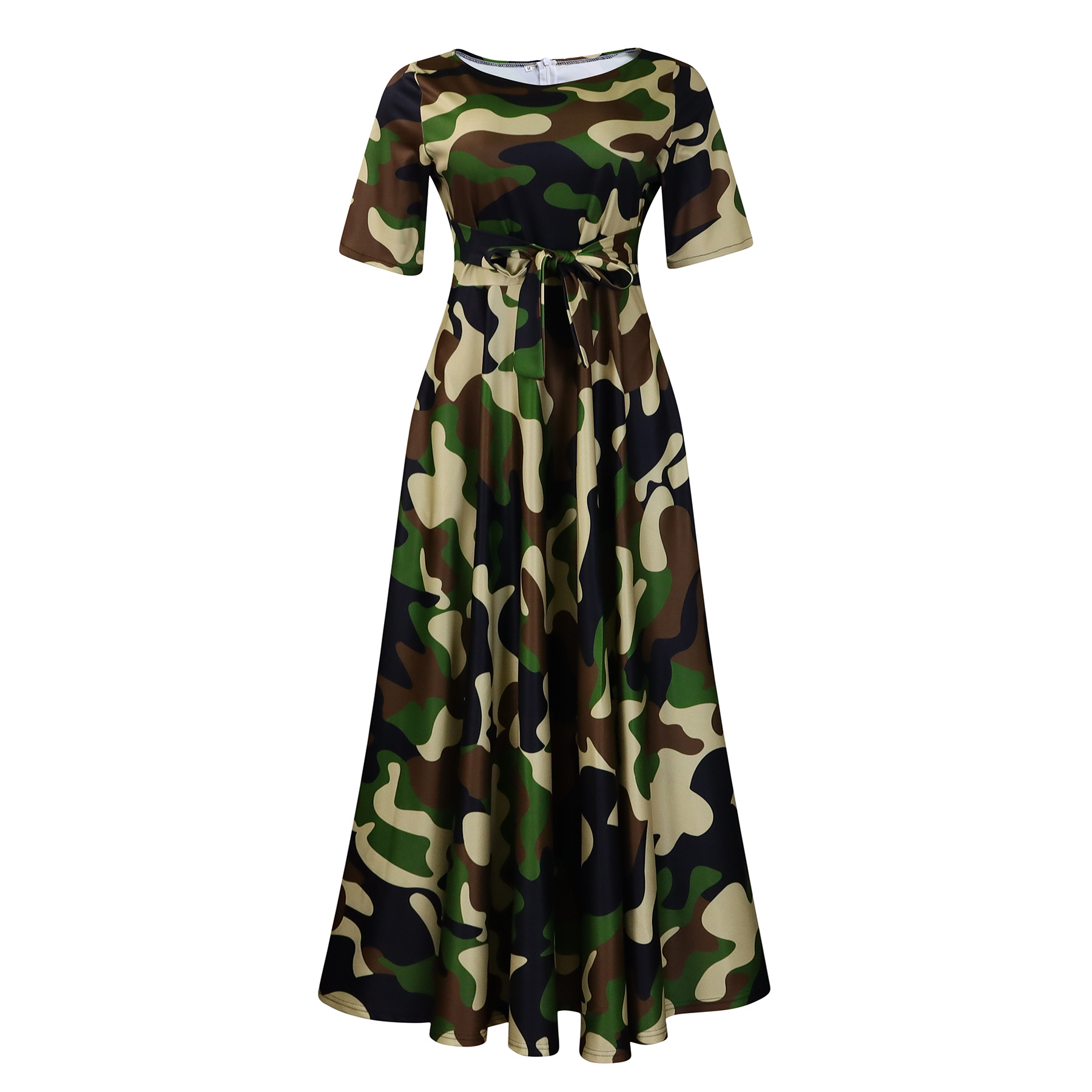 Plus Size African Style Dress Fashionable Short Sleeve A Line Tie Detail Perfect for Summer Events Wholesale