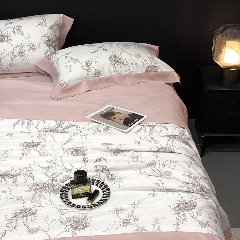 New American style 50S Tencel summer quilt, super silky, naked sleeping, cool feeling air-conditioned quilt, machine washable printed summer quilt wholesale
