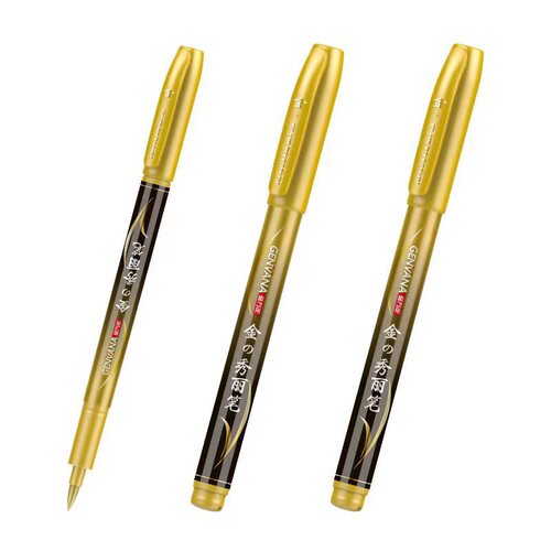 Jin Wannian Xiuli pen soft pen calligraphy practice calligraphy pen gold tracing pen large regular script Baifu picture coloring pen gold copying pen