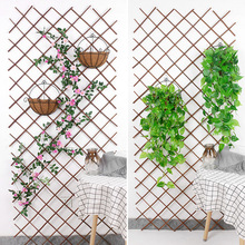 阳台庭院植物伸缩遮挡绿植栏杆护栏装饰绿植木篱笆防腐木栅栏围栏