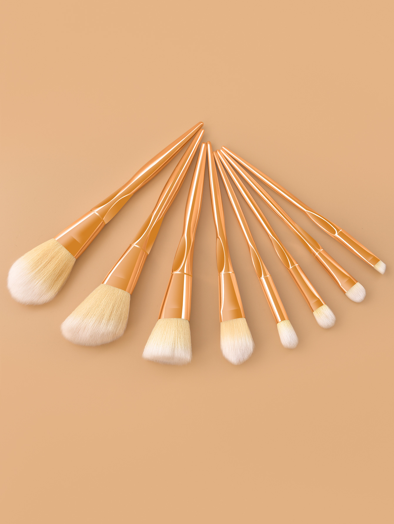 8 neue braune konkave Griff Design neue Make-up Pinsel Set_voghion.com