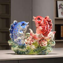 批发中式鱼年年有余摆件客厅酒柜电视柜创意锦鲤鱼装饰品乔迁礼物