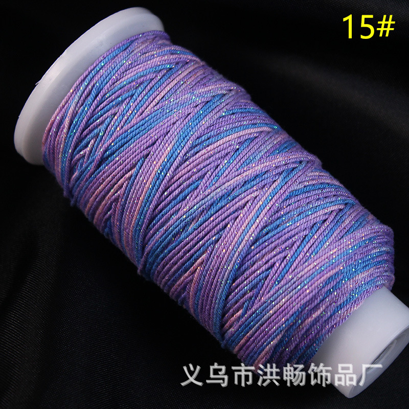 段染手搓棉线加金藏式星空渐变色 diy手工编织项链手链吊坠文玩绳|undefined