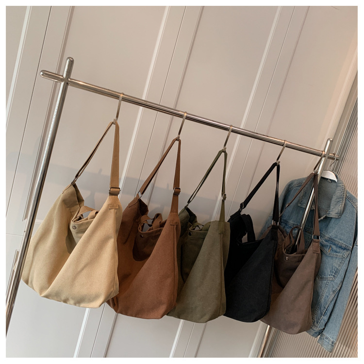 Women's Canvas Solid Color Basic Square Zipper Shoulder Bag display picture 1