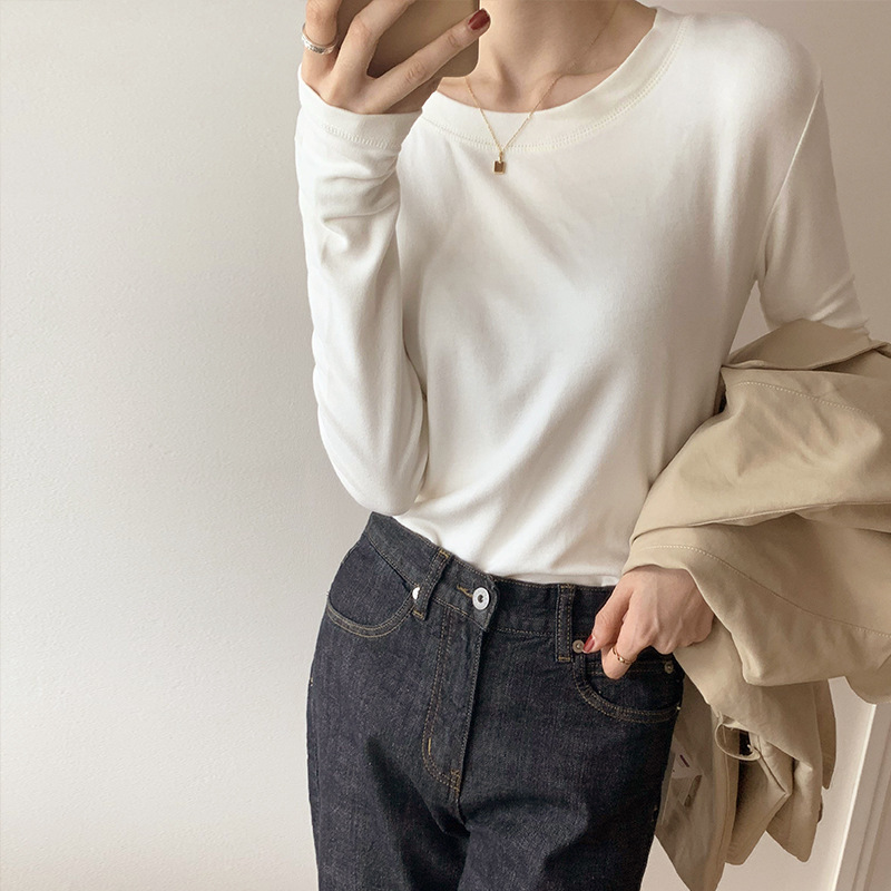 DeRong Bottoming Shirt 여성 가을, 겨울 2025 새로운 한국 스타일 내부 착용 서양식 패션 슬림 슬림 긴팔 여성 Ins Trend