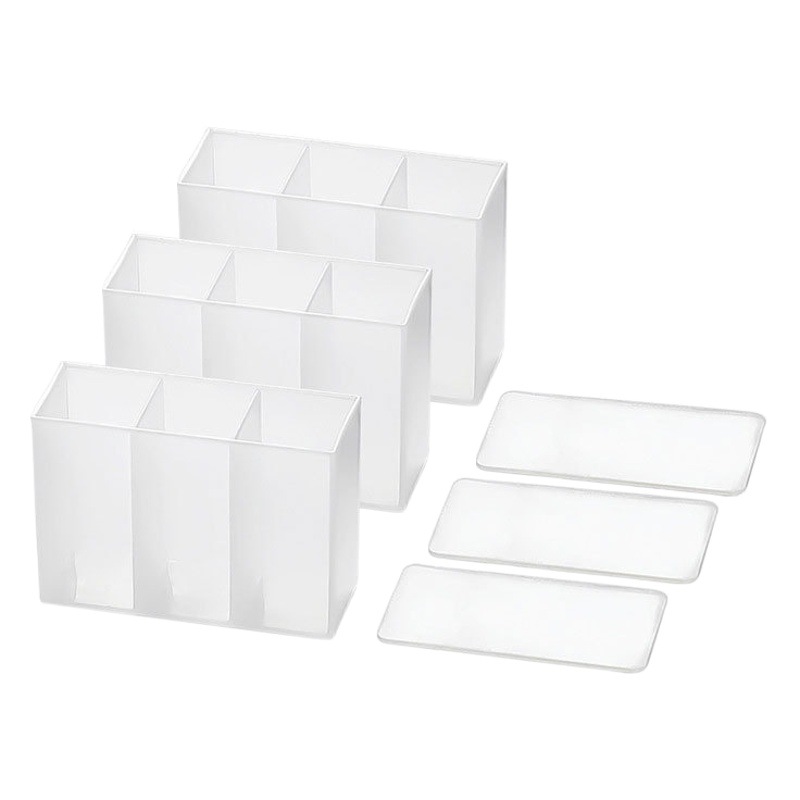 壁掛け三分格収納ケースミラーキャビネット穴なし小物収納ケース眉筆はさみブラシ口紅収納ケース