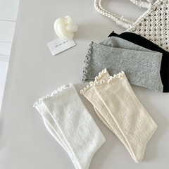 2023年秋冬新款襪子女移圈鏤空中筒女襪女士堆堆襪女