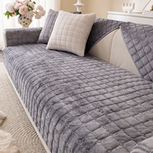 2025新款秋冬款简约风法兰绒软糯高克重沙发垫罩套坐垫子厂家直供