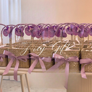 Wedding Bridesmaid Gift Box, 100-Day Banquet Candy Box, High-End Return Gift, Satchel Woven Basket, High-End Gift Box, Empty Box