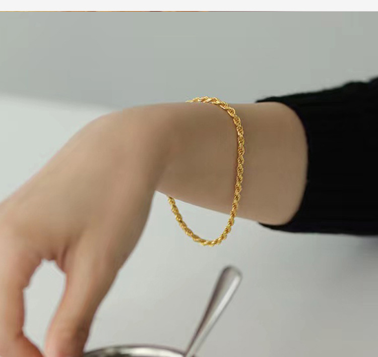 Bracelets Classification 304 Stainless Steel Chain Material 1 Piece Quantity PVD Coated Real Gold Plated Solid Color 304 Stainless Steel Simple Style Waterproof Non Tarnish 304 Stainless Steel Bracelets