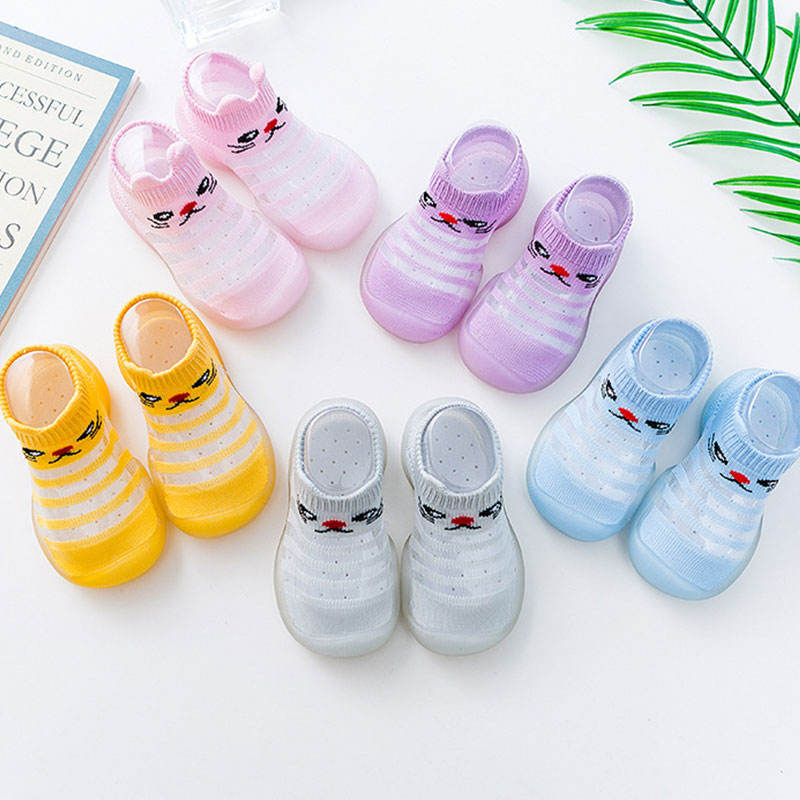 Toddler Shoes Summer Socks Soft Children's Non-Slip Floor Socks Baby Cartoon Rubber Sole Learning Cotton Baby Socks